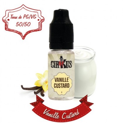 e-liquide Vanille custard de la gamme CIRKUS AUTHENTIC  fabricant VDLV flacon de 10 ml